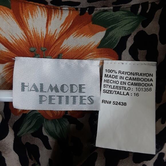 Halmode Floral Animal Print Button Down Shirt - Picture 3 of 6